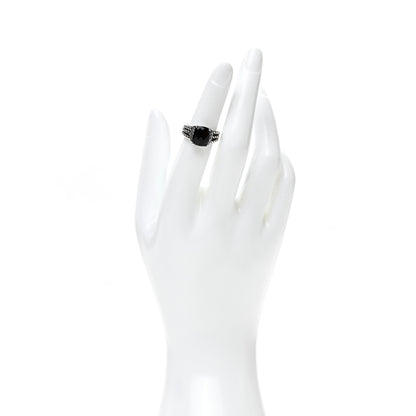 David Yurman Sterling Silver Diamond Black Onyx 10mm Petite Wheaton Ring 49 4.75 2 of 5