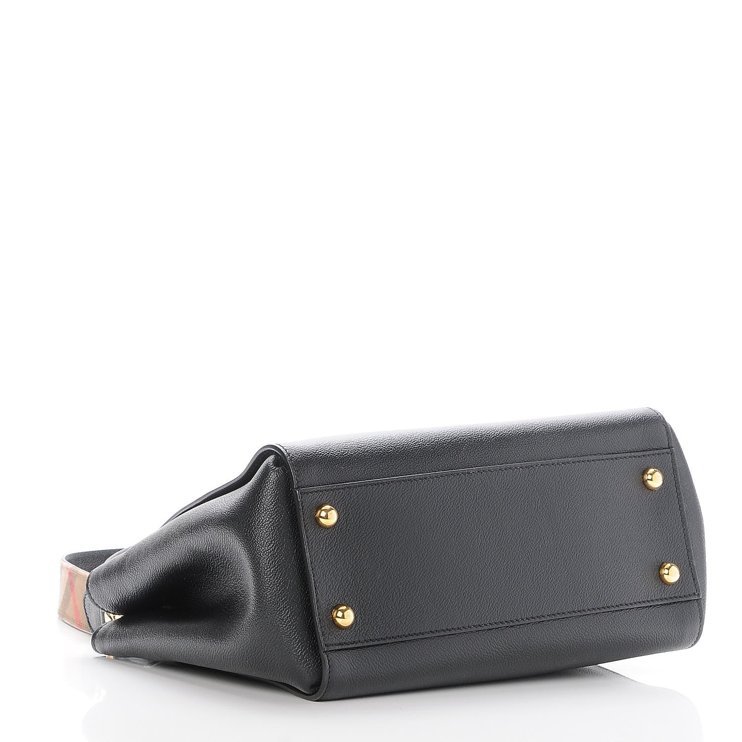 Burberry Soft Grain Calfskin Medium Buckle Tote Black 6 of 10