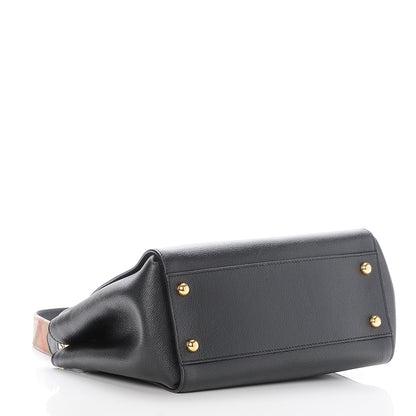 Burberry Soft Grain Calfskin Medium Buckle Tote Black 6 of 10