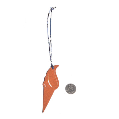 Hermes Epsom Togo Petit H Ice Cream Bag Charm Orange Jaune D'Or 2 of 4