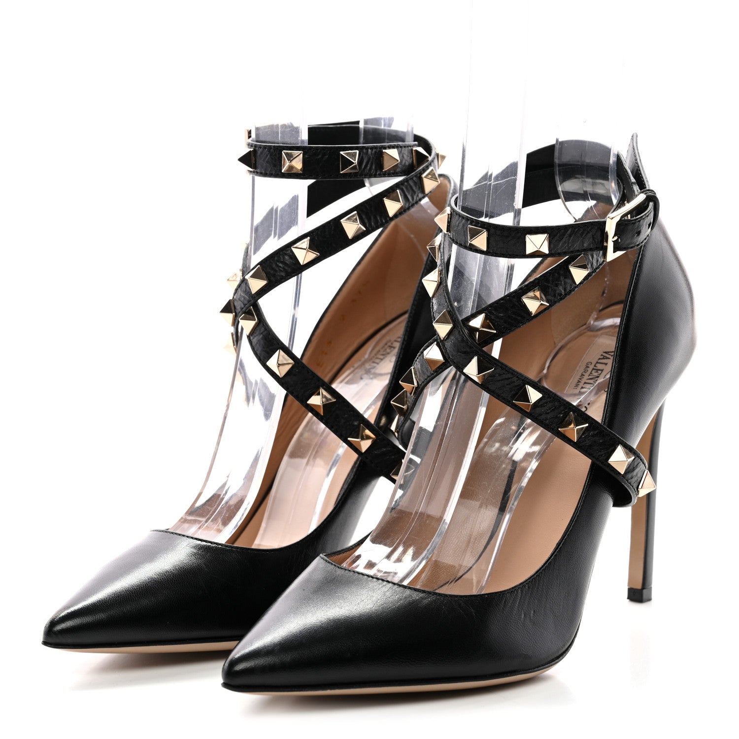 Valentino Garavani Nappa Rockstud Ankle Strap 105mm Pumps 37.5 Black 4 of 11