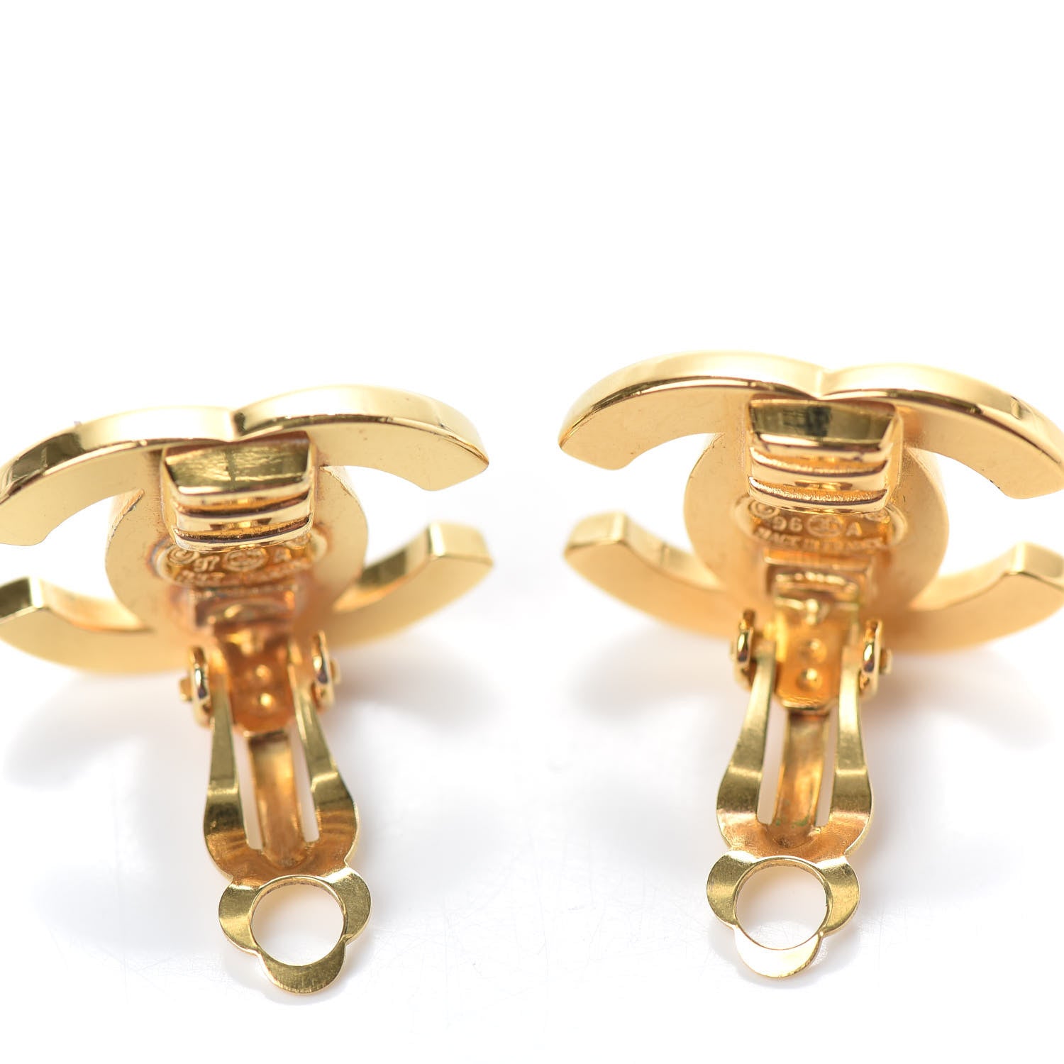 Chanel Metal CC Turnlock Clip On Earrings Gold 3 of 4