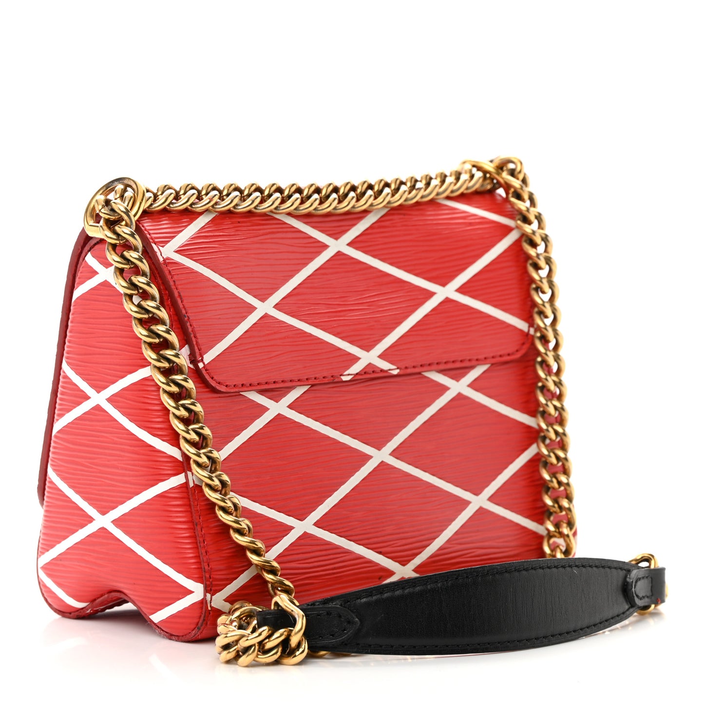 LOUIS VUITTON Epi Malletage Twist Shoulder Bag PM Rouge