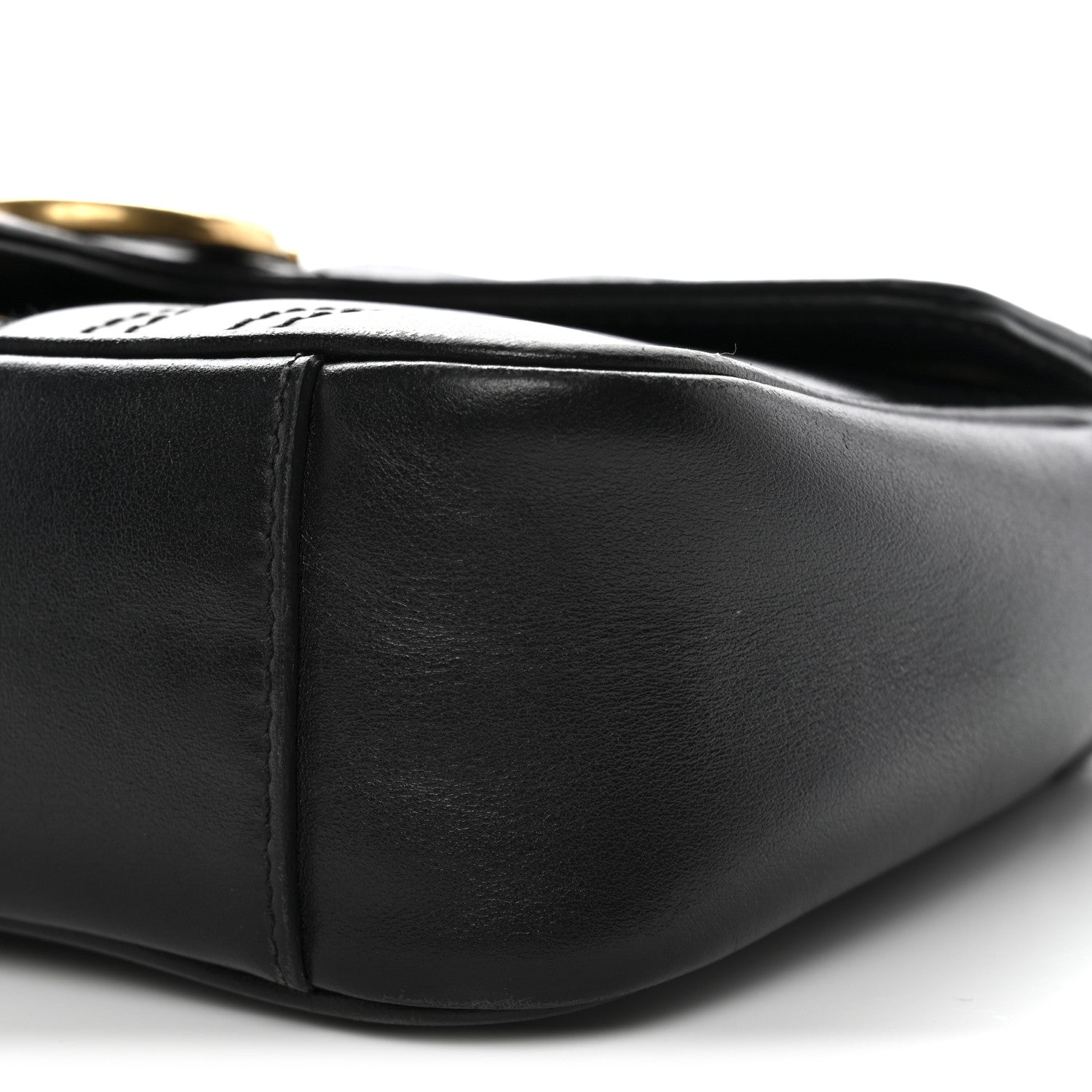 Gucci Calfskin Matelasse Mini GG Marmont Shoulder Bag Black 10 of 15