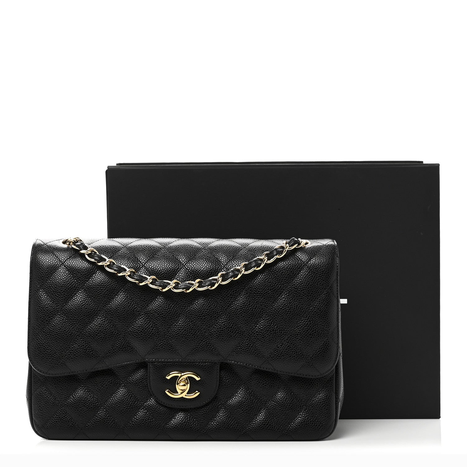 Chanel Caviar Quilted Jumbo Double Flap Black 12 of 12