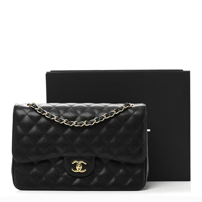 Chanel Caviar Quilted Jumbo Double Flap Black 12 of 12