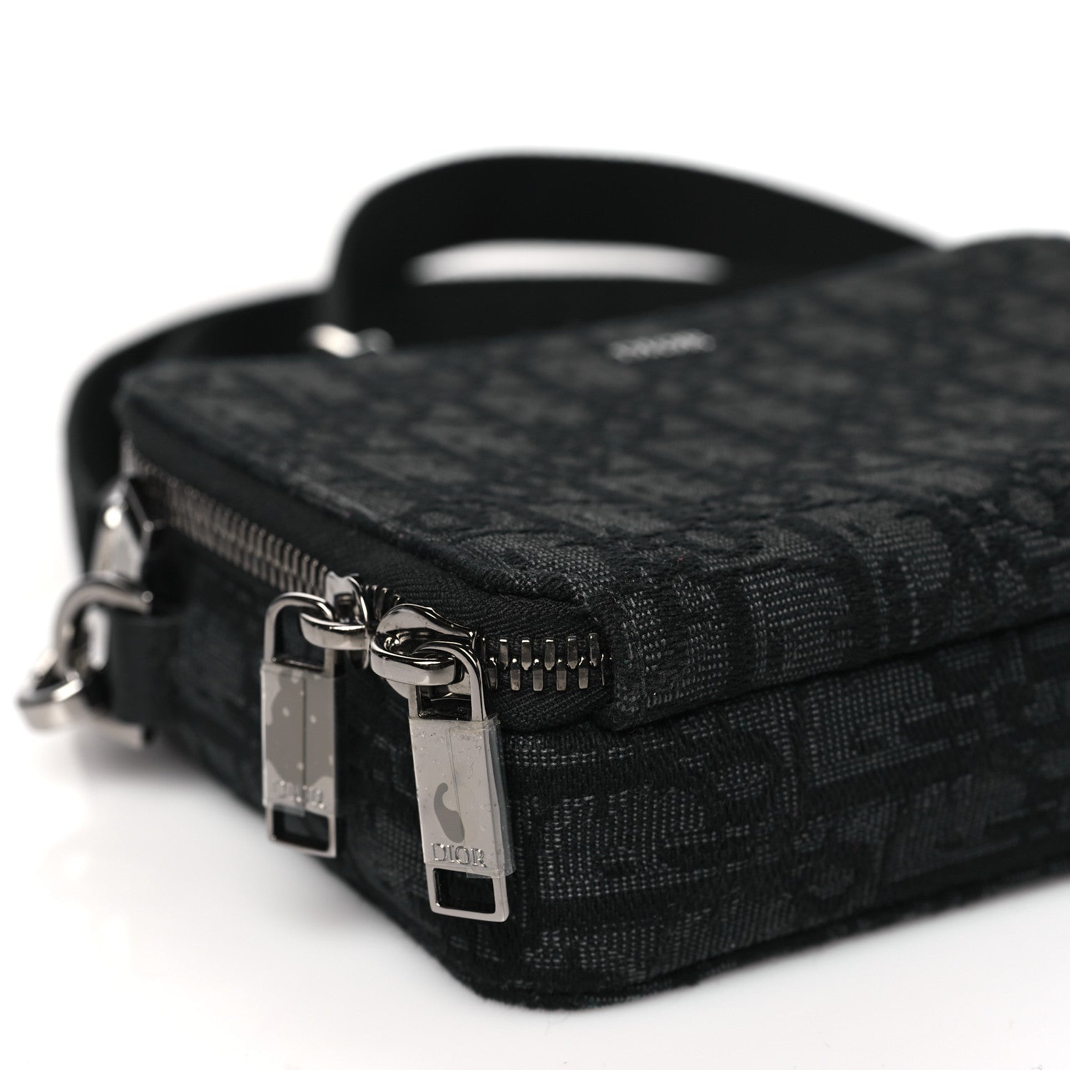Christian Dior Oblique Zipped With Strap Pouch Black 9 of 10