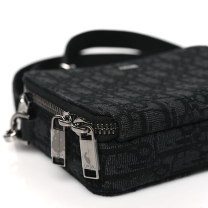 Christian Dior Oblique Zipped With Strap Pouch Black 9 of 10