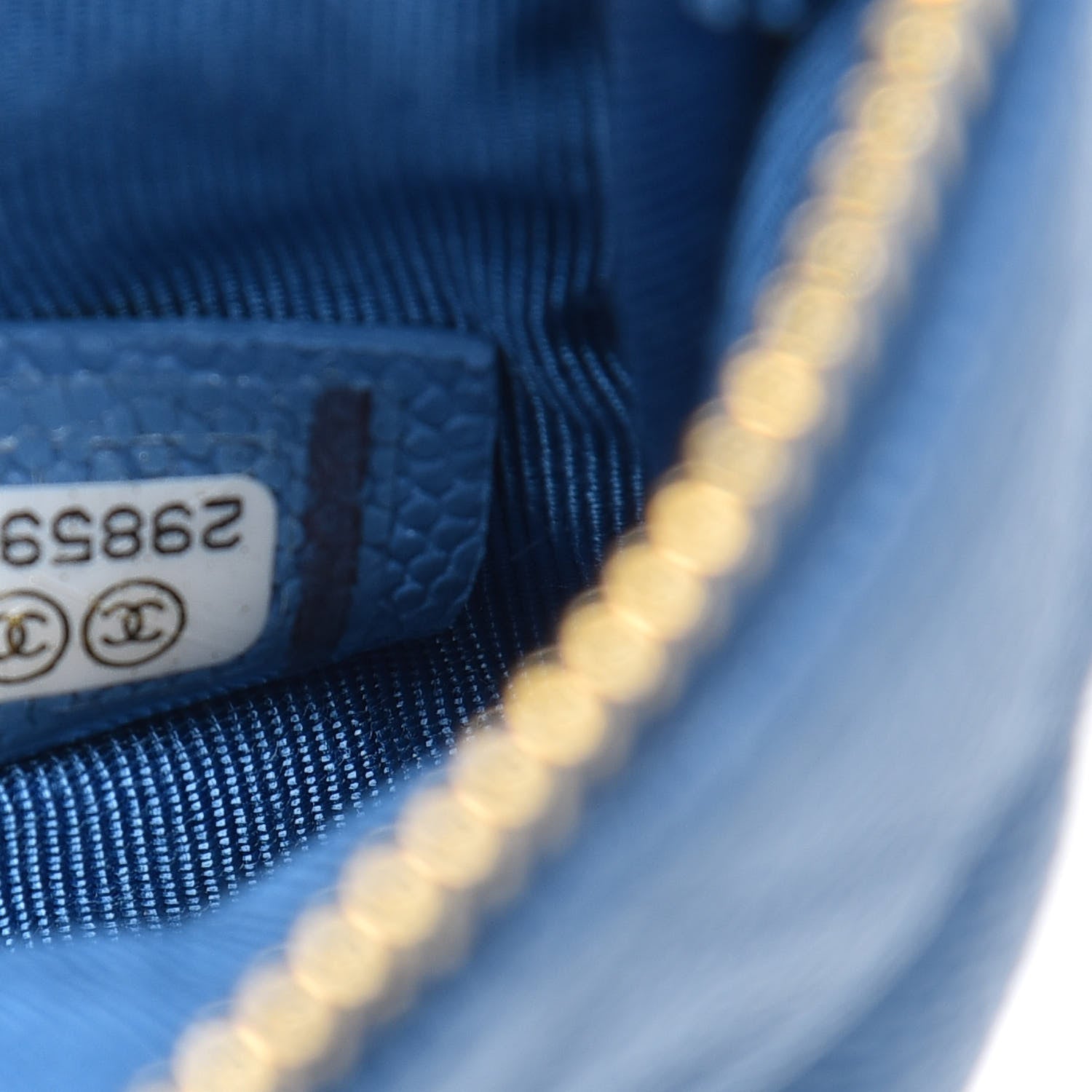 Chanel Caviar Quilted Small Cosmetic Case Blue 7 of 8