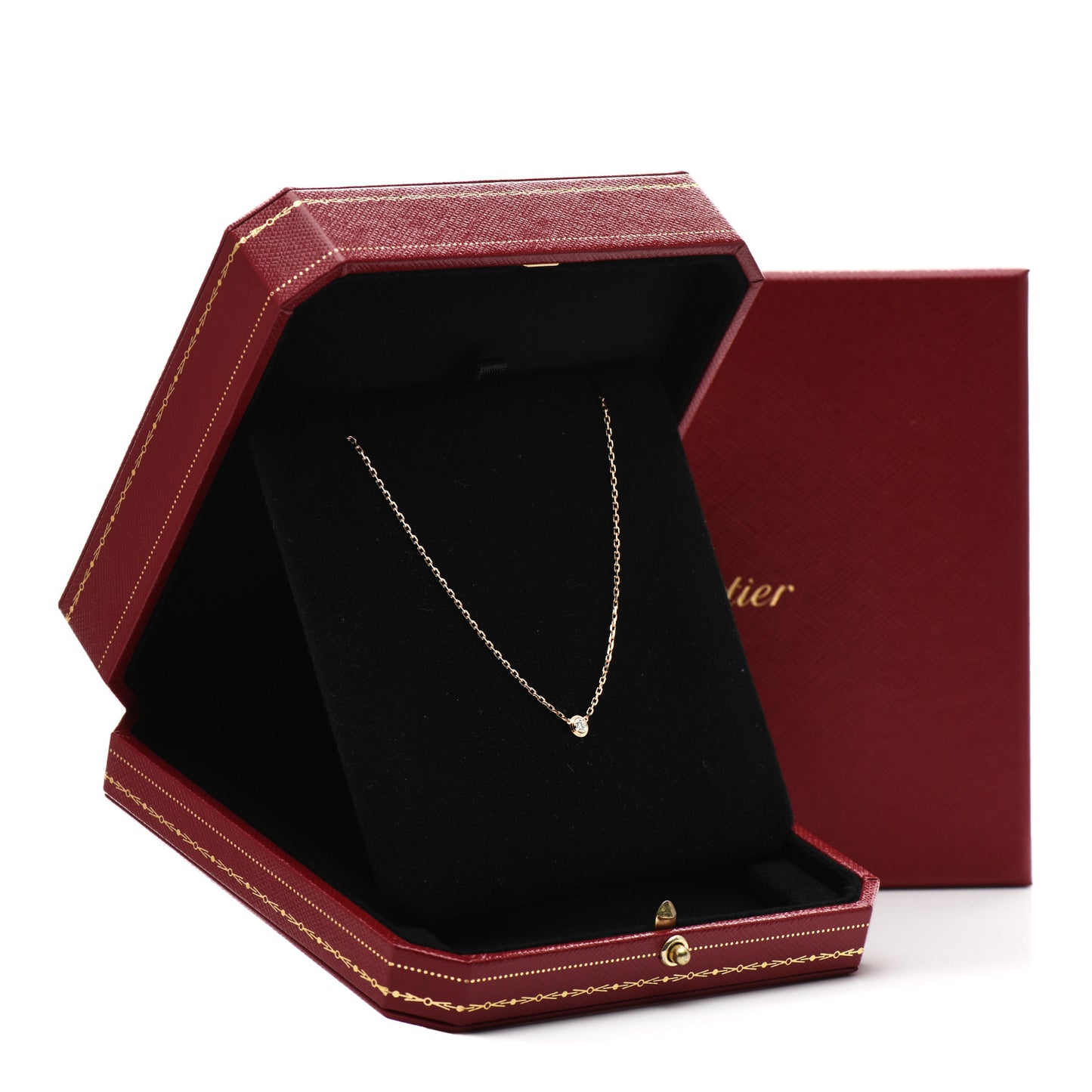 18K Pink Gold Diamond SM D'Amour Pendant Necklace