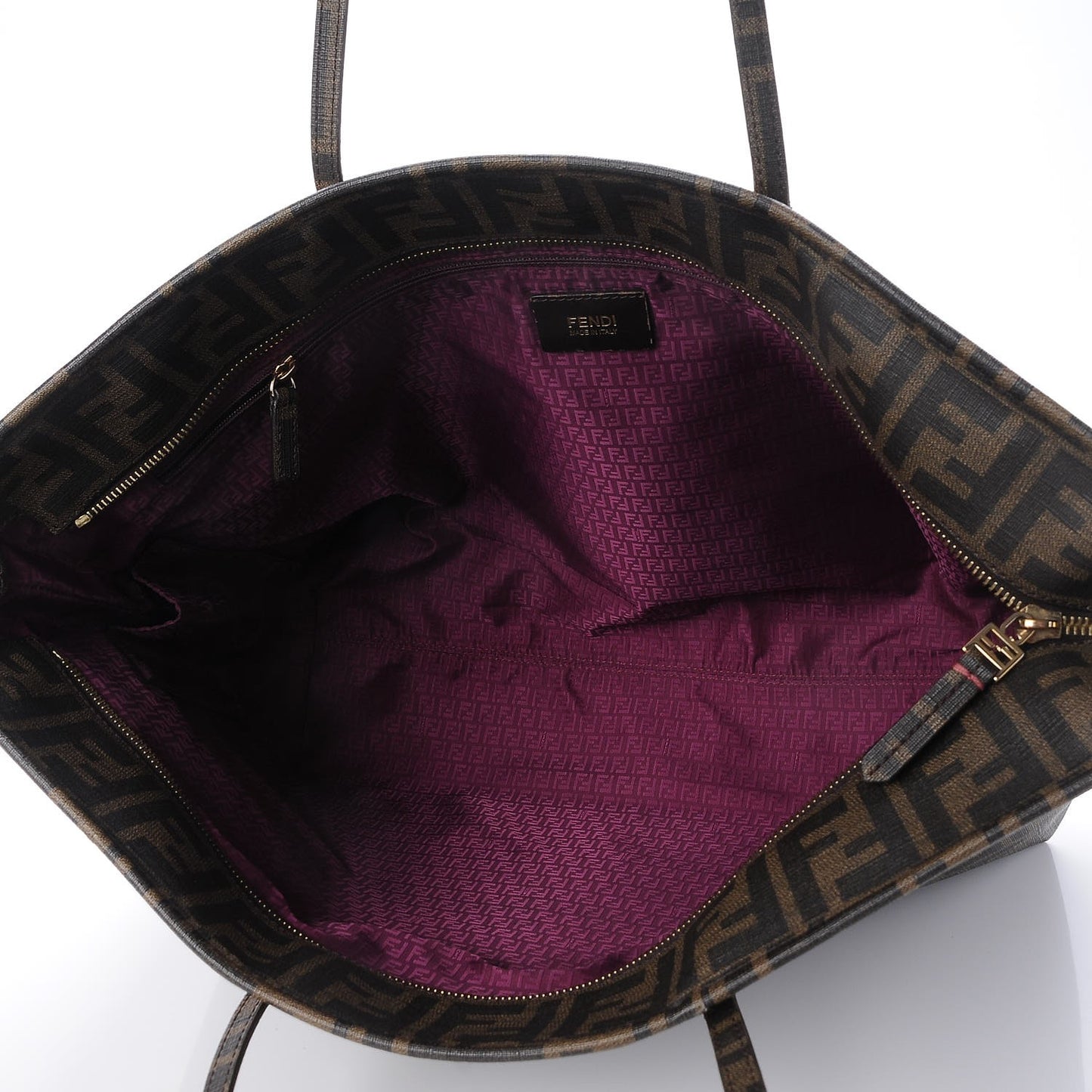 Zucca Spalmati Embroidered Large Roll Tote Tobacco Multicolor