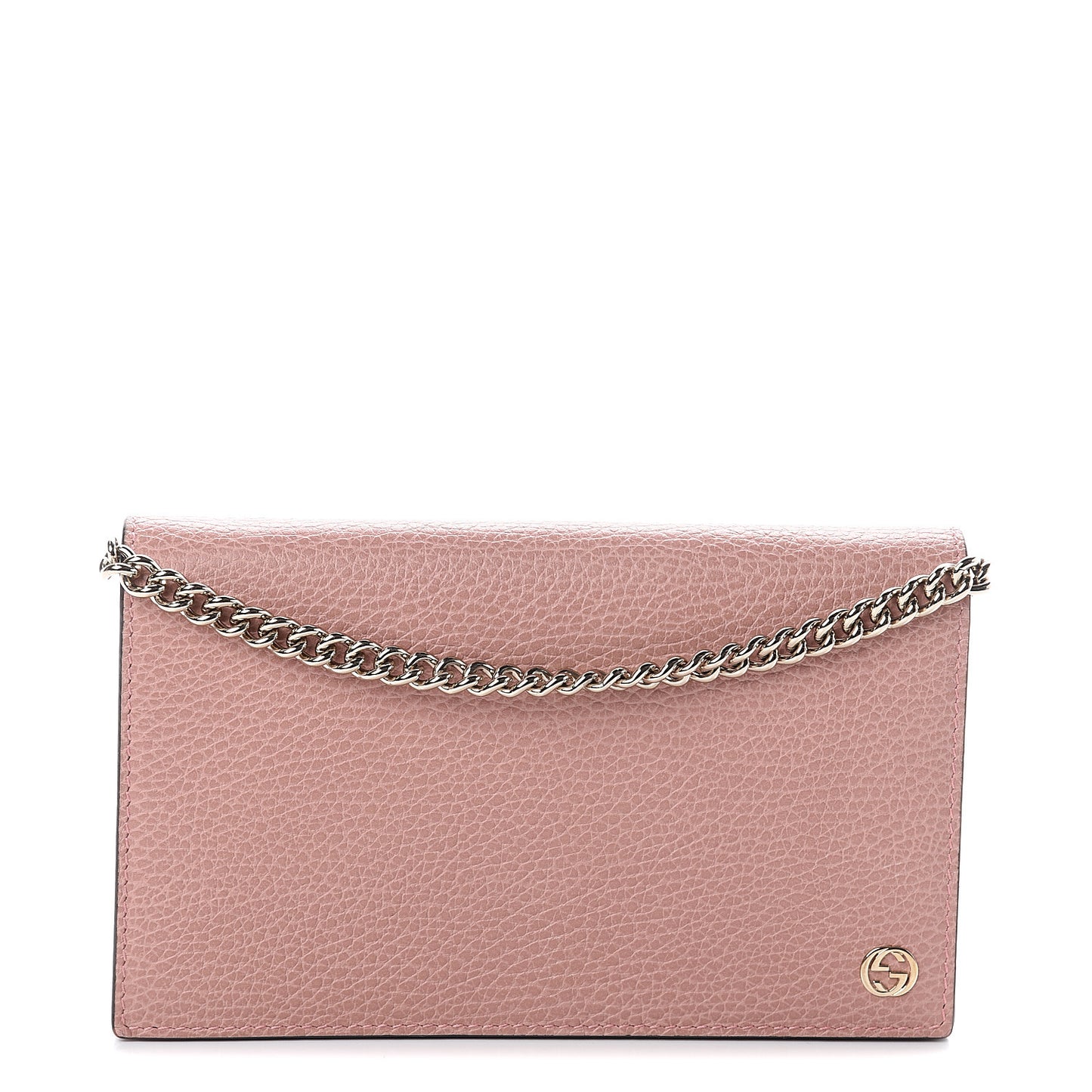 Dollar Calfskin Medium Betty Chain Wallet Soft Pink