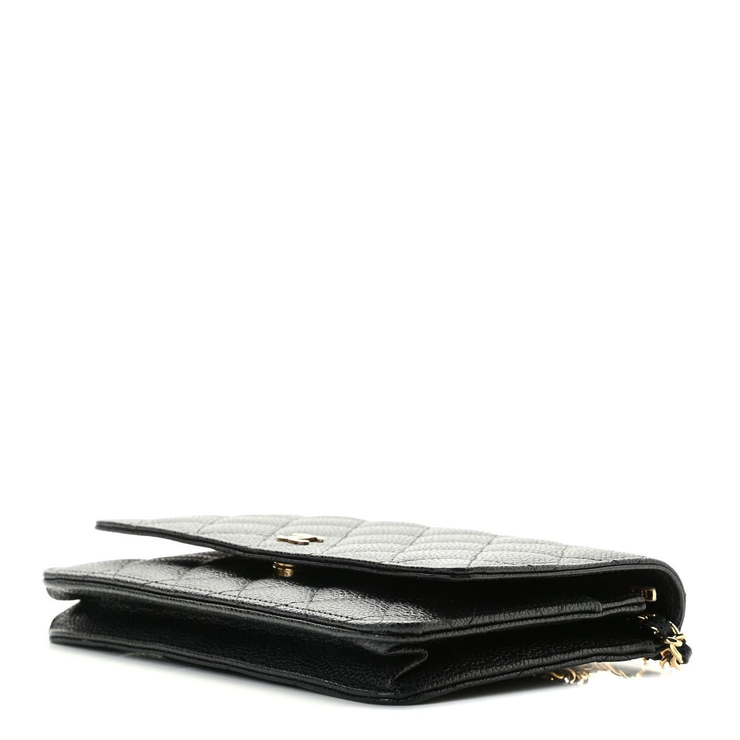 Caviar Quilted Wallet On Chain WOC Black