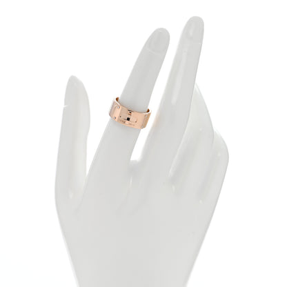 Hermes 18K Rose Gold Diamond GM Kelly Ring 53 6.5 2 of 4