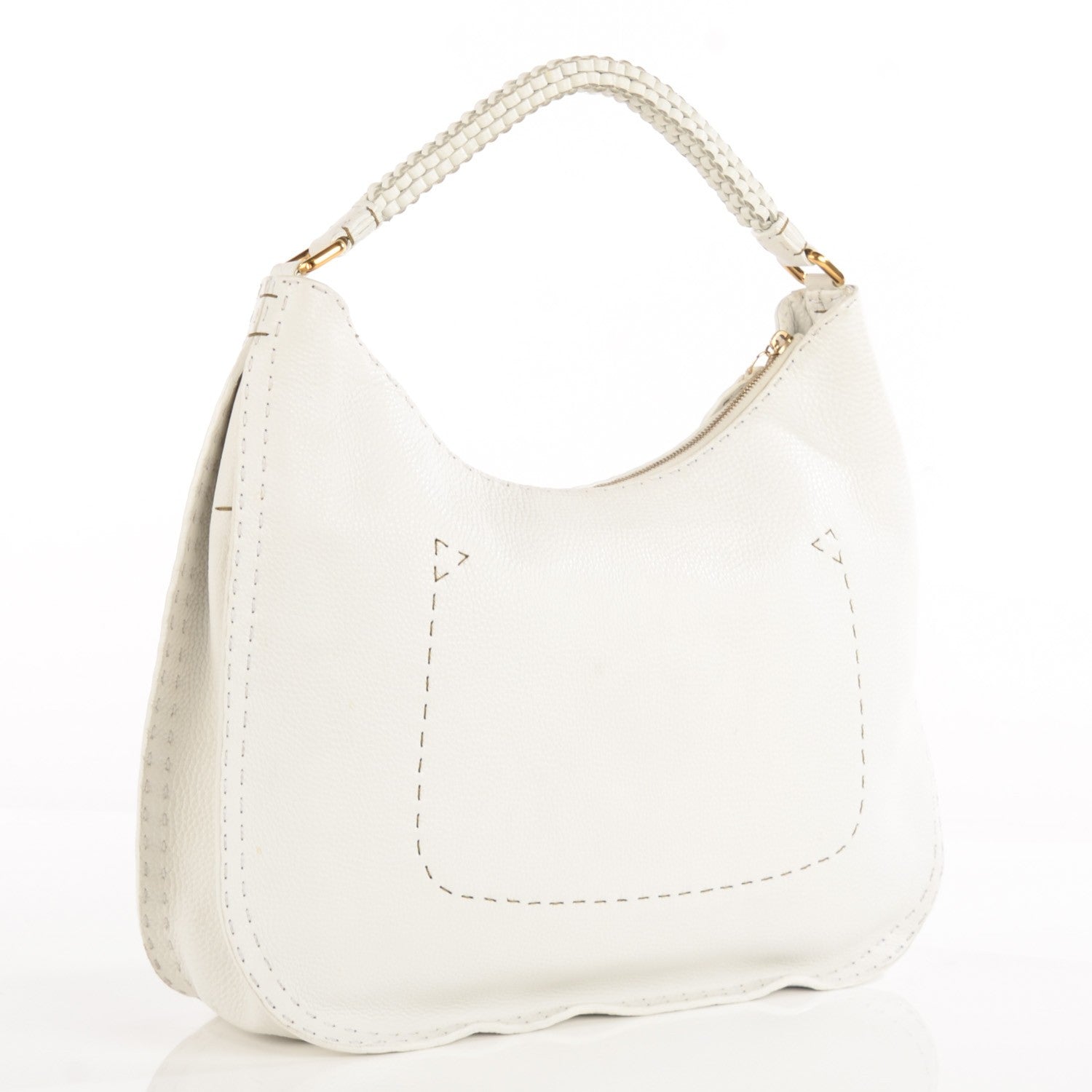 Fendi Cuoio Romano Selleria Hobo White 3 of 9