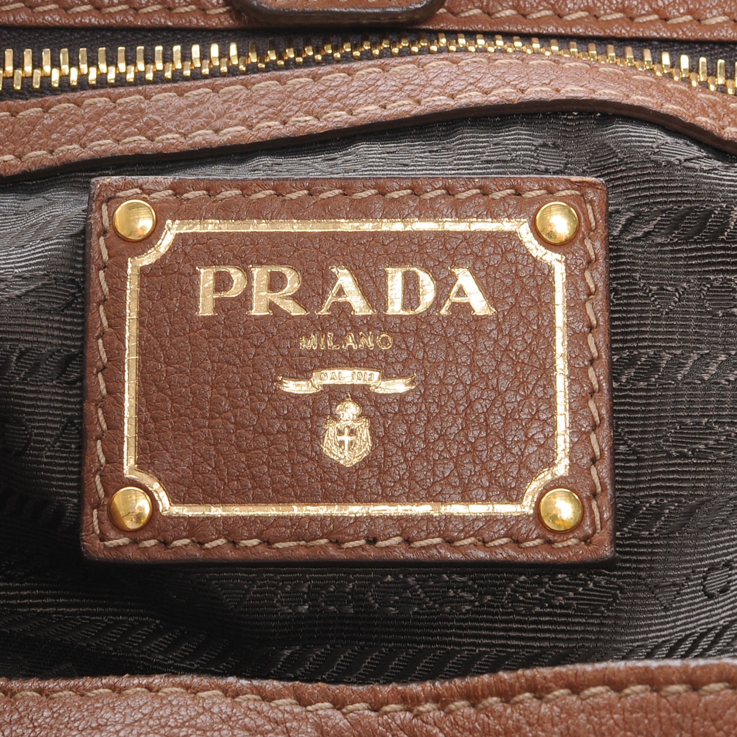 Prada Vitello Daino Tote Marrone 7 of 8