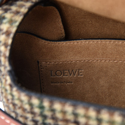Loewe Smooth Calfskin Tweed Small Gate Crossbody Bag Dark Green Tan Multicolor 8 of 10