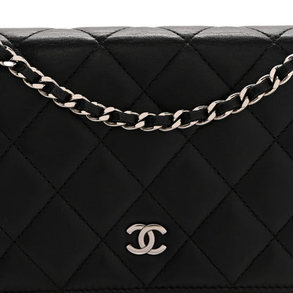 Chanel Lambskin Quilted Wallet On Chain WOC Black 9 of 12