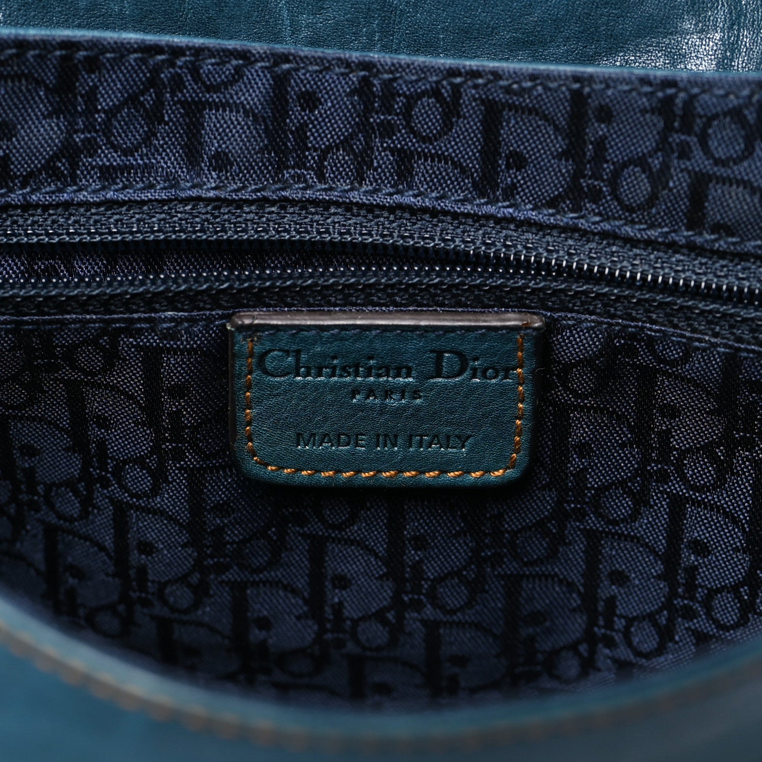 Christian Dior Calfskin Mini Gaucho Crossbody Bag Blue 6 of 14