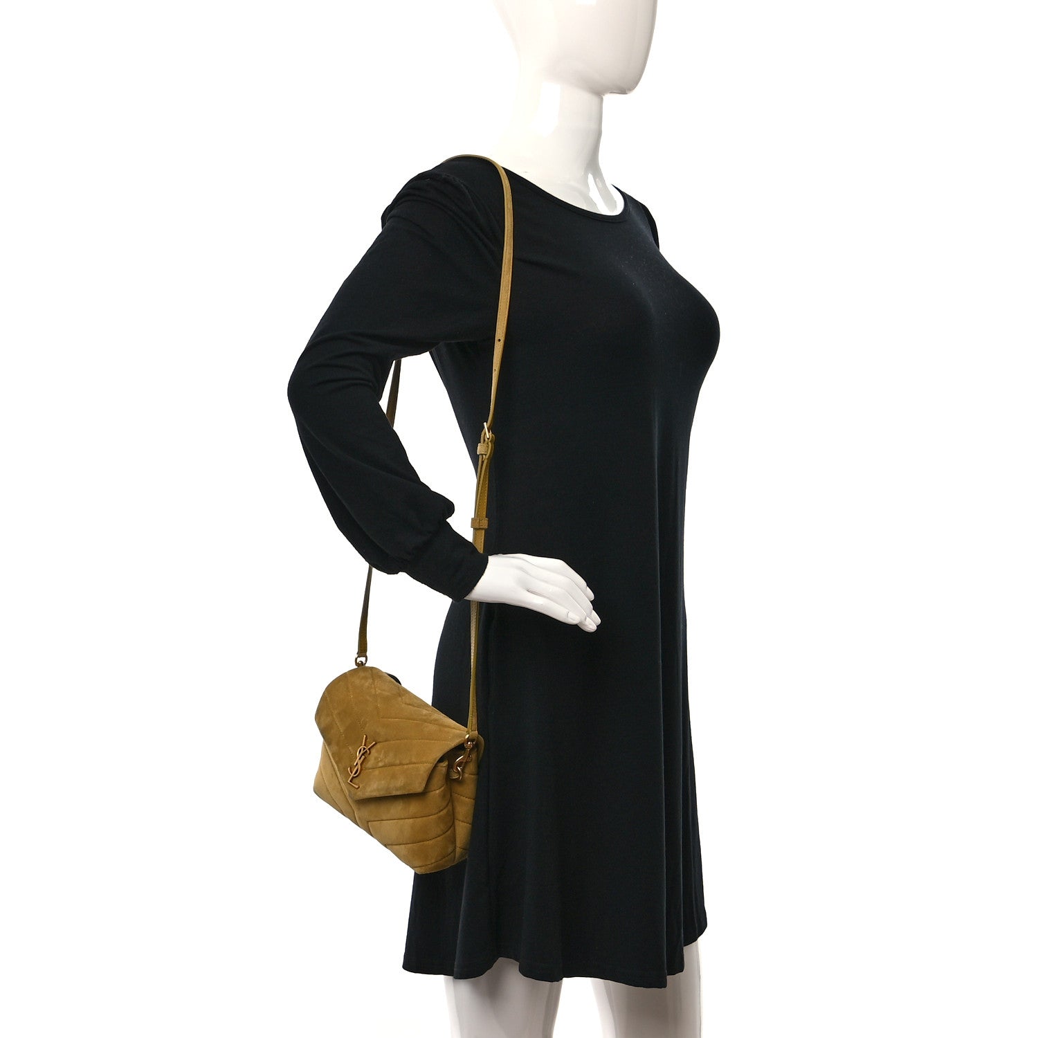 Saint Laurent Suede Toy Loulou Shoulder Bag Chartreuse 2 of 18