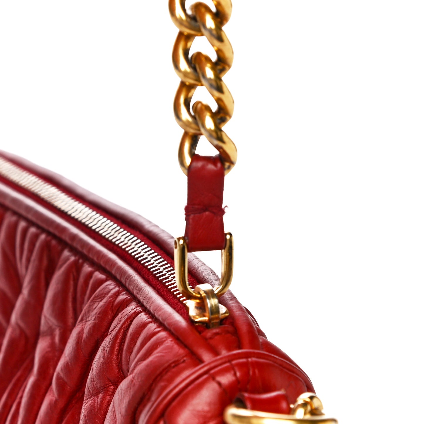 Nappa Matelasse Crossbody Clutch Rubino