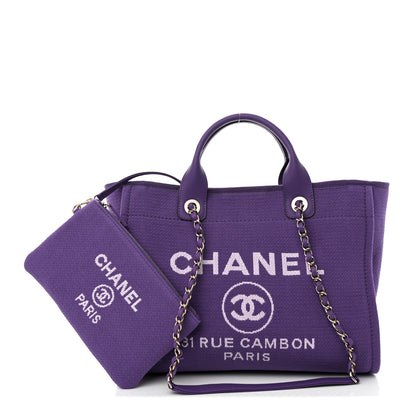 Chanel Mixed Fibers Small Deauville Tote Purple 1 of 14