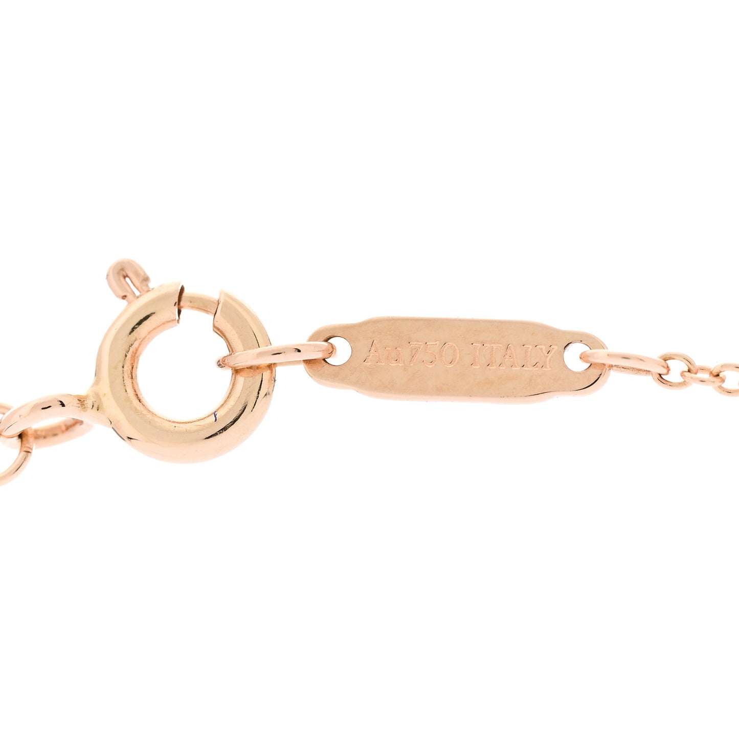 18K Rose Gold Diamond Fleur De Lis Key Bar Pendant Necklace