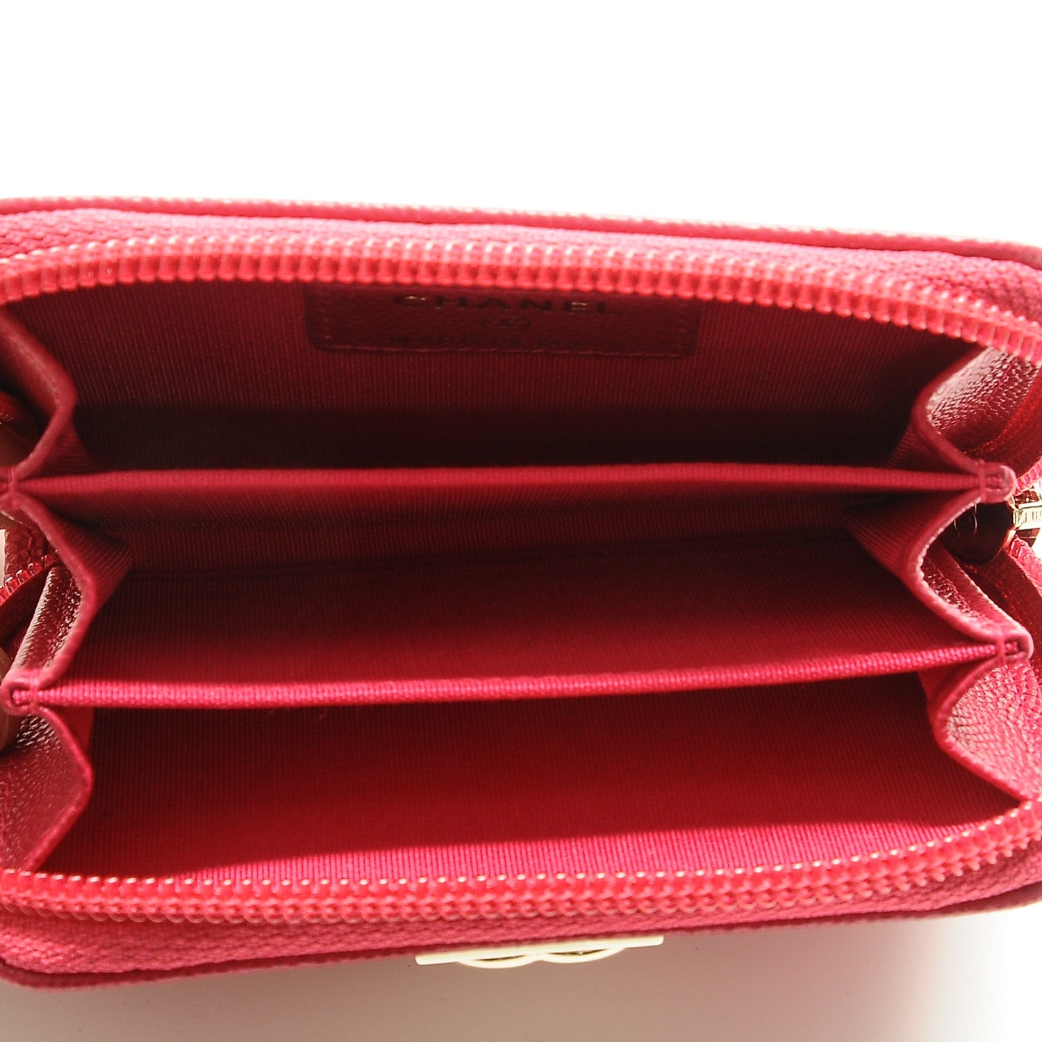 Chanel Caviar Quilted Boy Zip Around Coin Purse Wallet Fuchsia 5 of 7