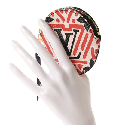 Louis Vuitton Monogram Giant Crafty Round Coin Purse Creme Rouge 2 of 8