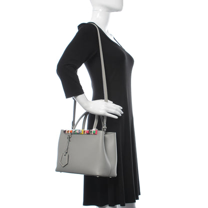 Fendi Vitello Baltico Dolce Studded Petite 2Jours Tote Ghiaccio Multicolor 2 of 8