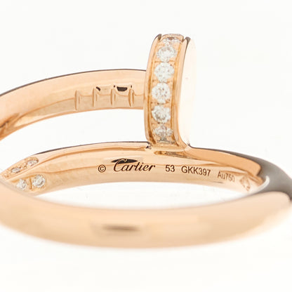 Cartier 18K Pink Gold Diamond Juste Un Clou Ring 53 6.25 5 of 7