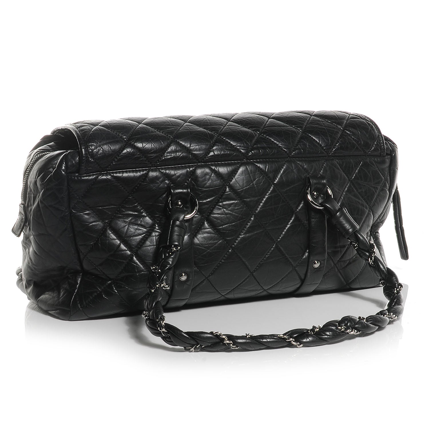 Chanel Distressed Lambskin Lady Braid Flap Tote Black 3 of 8