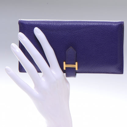 Hermes Chevre Bearn Wallet Iris 2 of 8