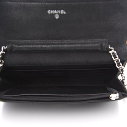 Chanel Iridescent Caviar Quilted Wallet On Chain WOC Black 4 of 10