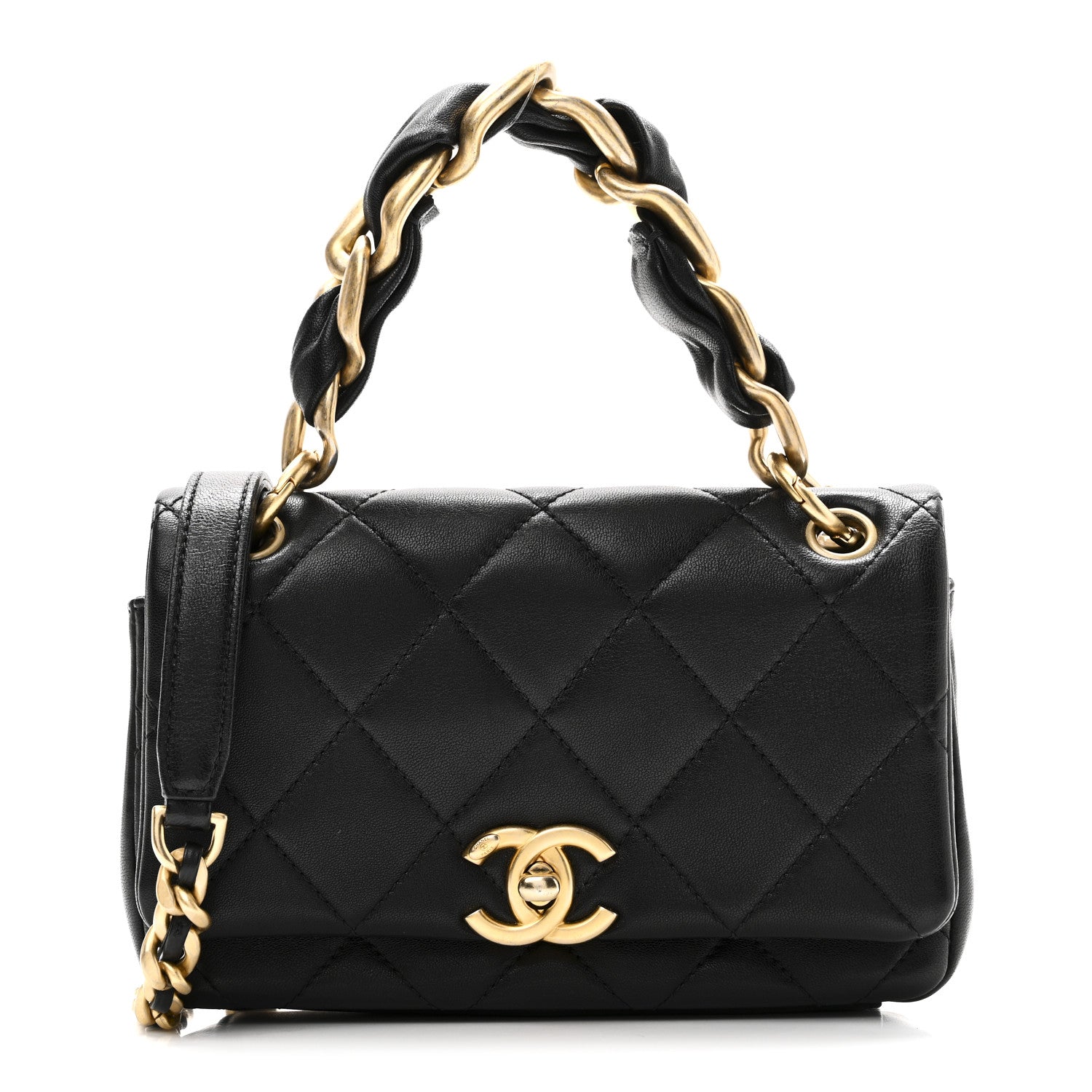 Chanel Shiny Lambskin Small Chain Is More Flap Black 1 of 11