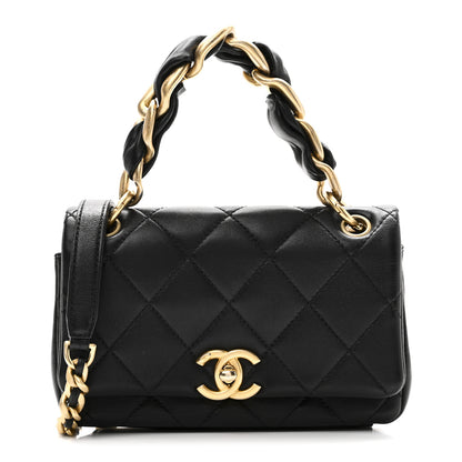 Chanel Shiny Lambskin Small Chain Is More Flap Black 1 of 11