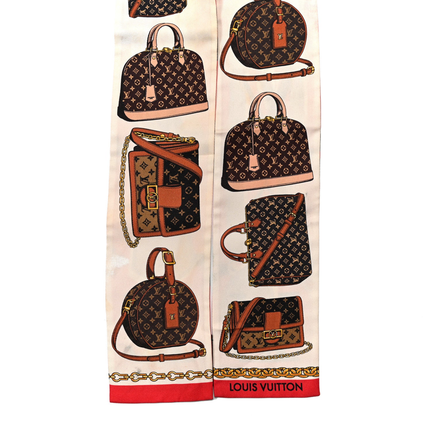 Louis Vuitton Silk Monogram Tribute To Bandeau Red 3 of 6