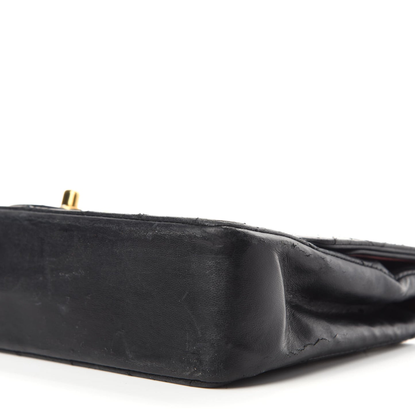 Lambskin Quilted Medium Double Flap Black