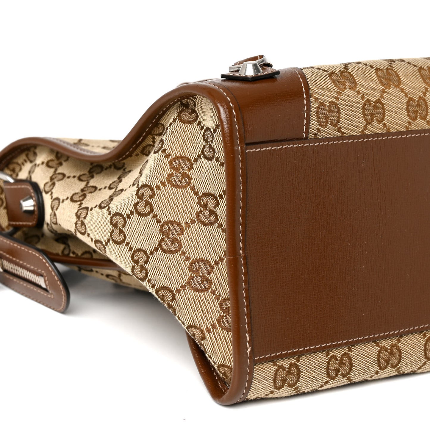 X GUCCI GG Monogram Azalea Calfskin Neo Classic Silver Hardware Medium City Beige Ebony Brown Sugar