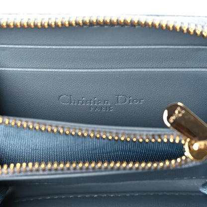 Christian Dior Lambskin Cannage Small Lady Dior Voyageur Coin Purse Cloud Blue 6 of 7