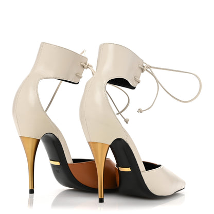 Gucci Nappa Charlotte Priscilla Ankle Cuff Pumps 38 New 38 Mystic White Harness Brown 5 of 10