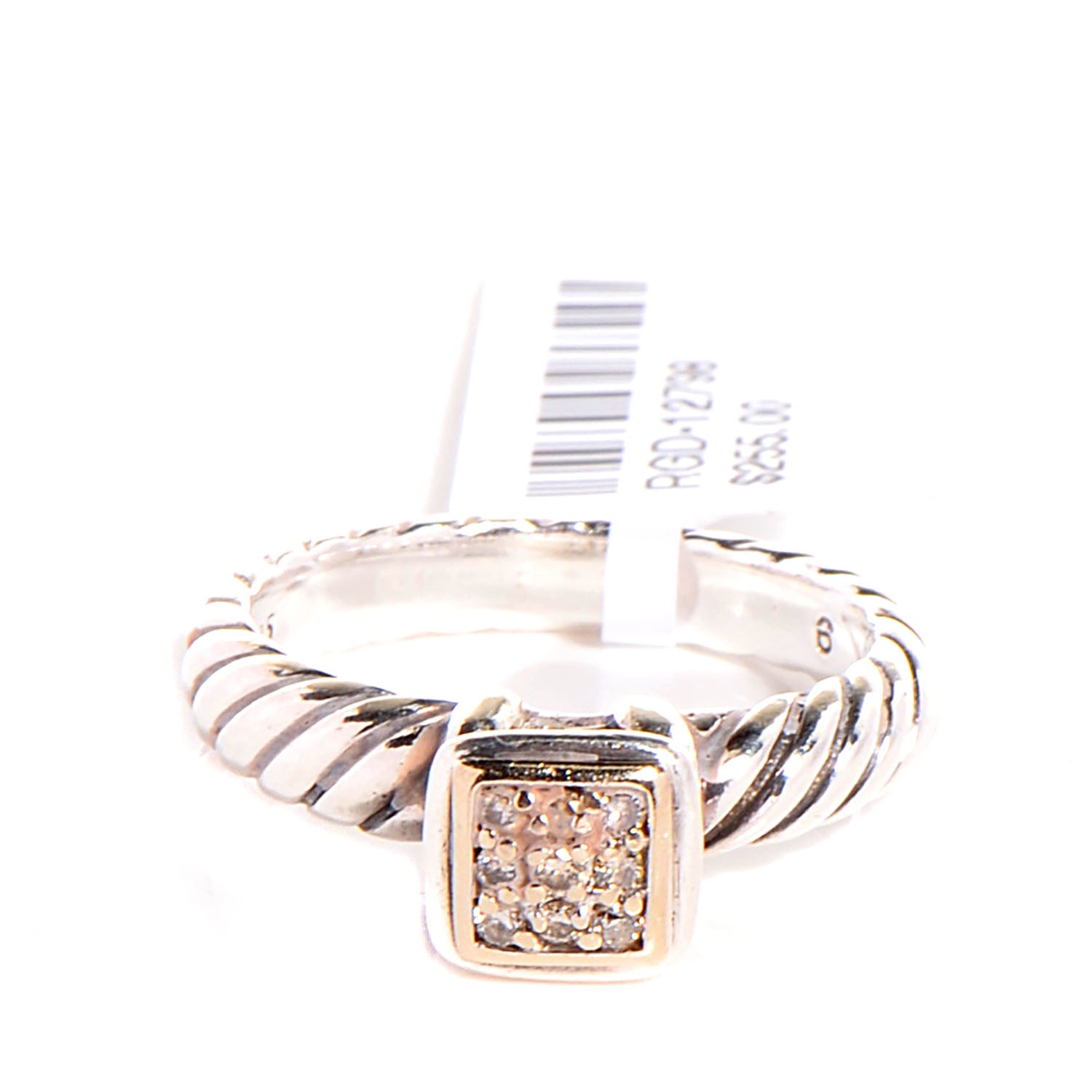 David Yurman Sterling Silver 18k Gold Cable Ring 5.5 1 of 7