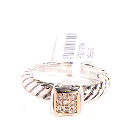 David Yurman Sterling Silver 18k Gold Cable Ring 5.5 1 of 7