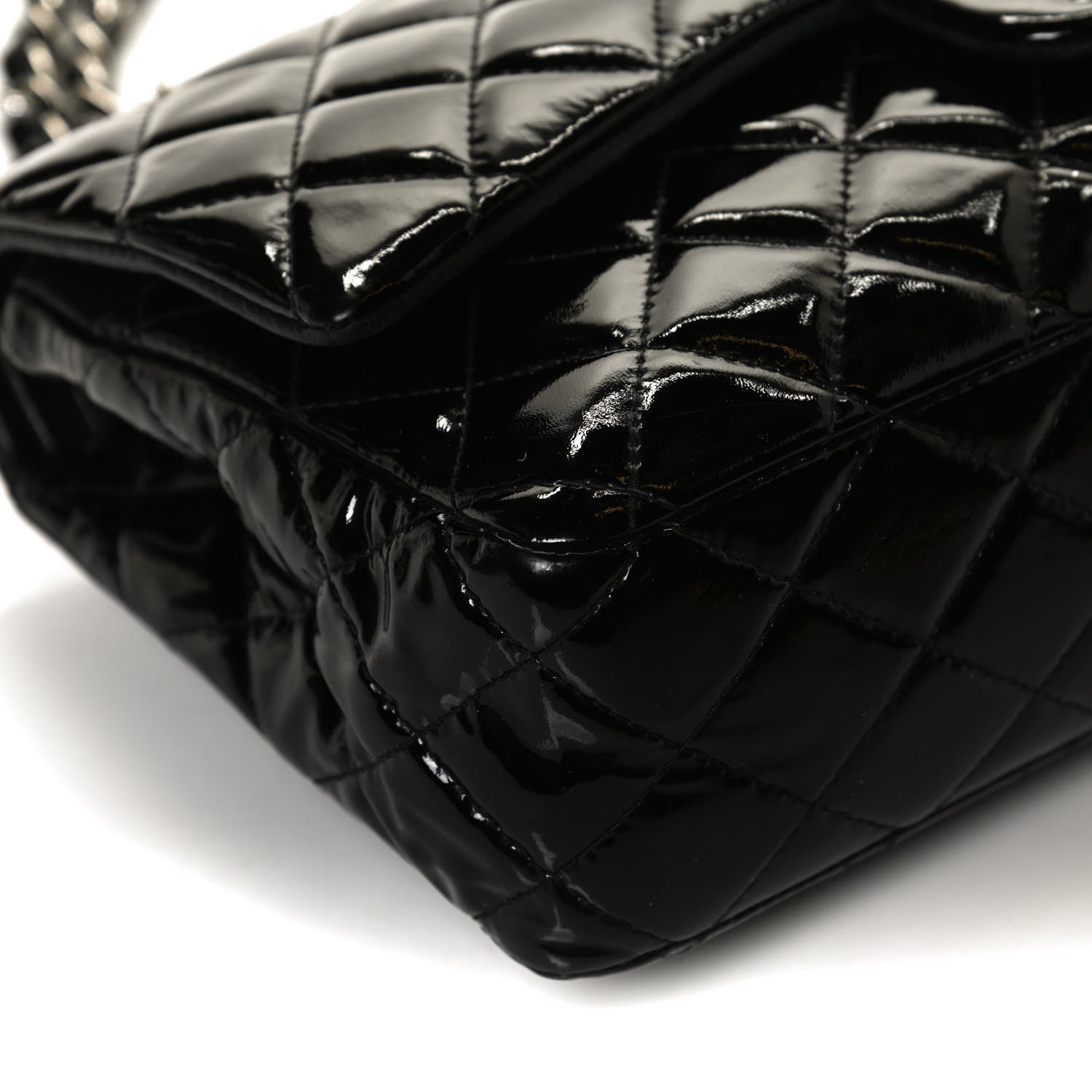 Chanel Patent Quilted Medium Double Flap Black 13 of 13