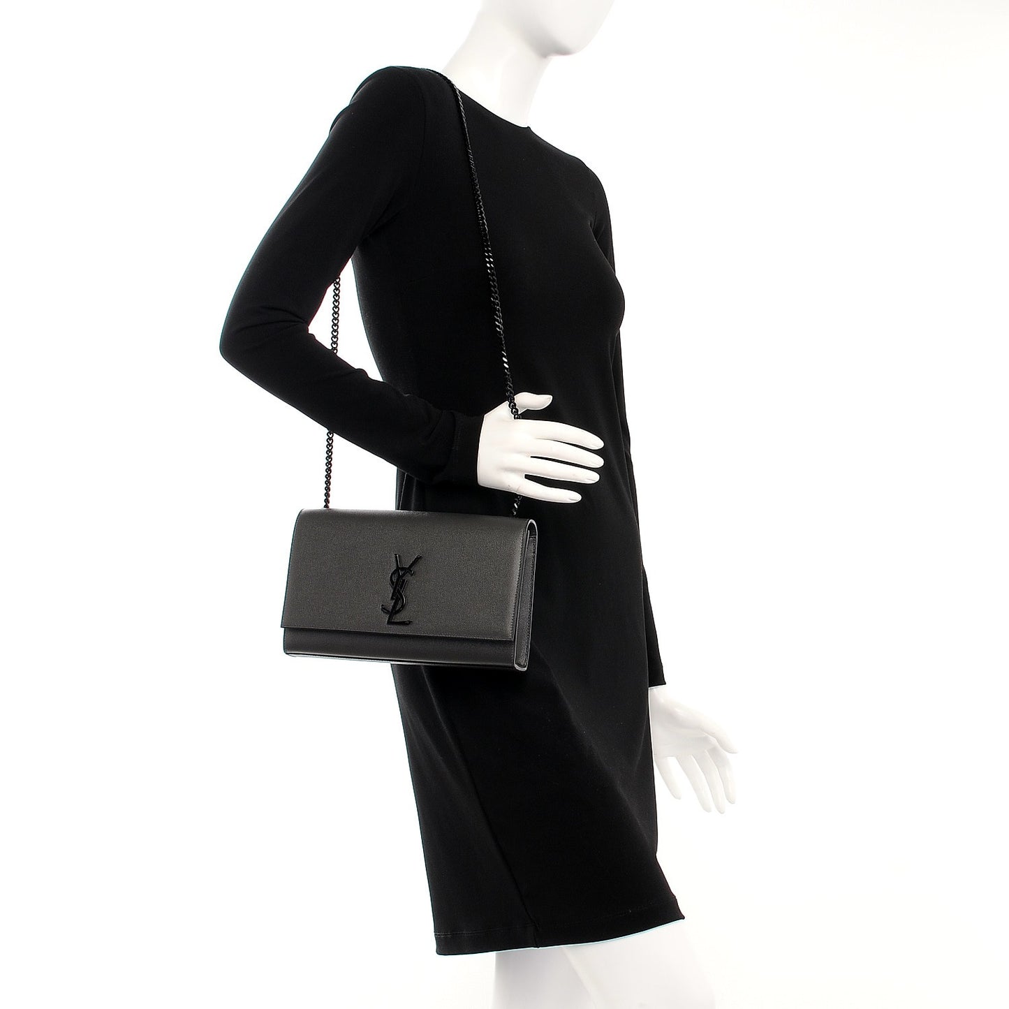 Grain De Poudre Medium Classic Monogram Kate Satchel Coal