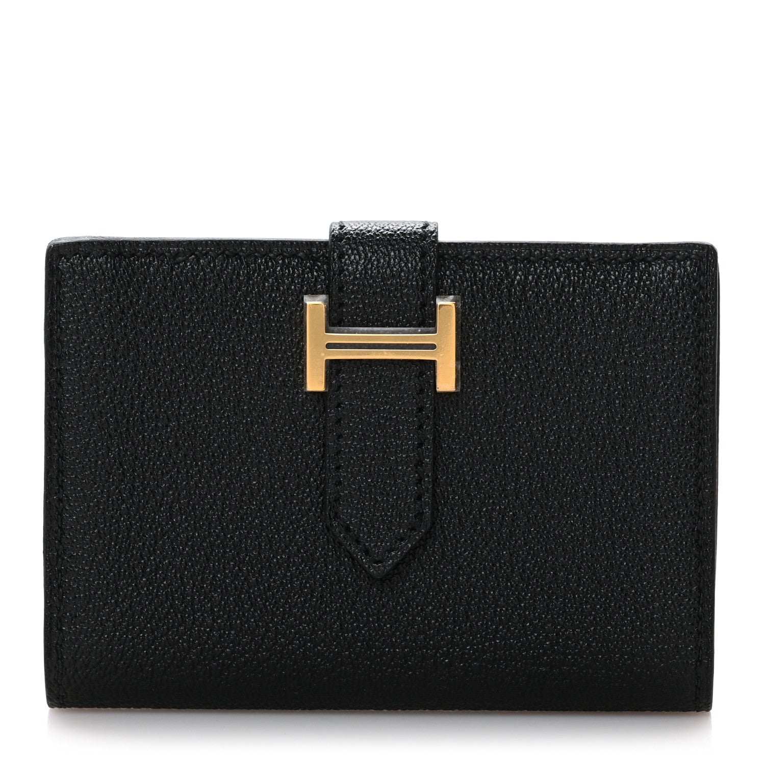 Hermes Chevre Mysore Bearn Card Holder Wallet Black 1 of 9