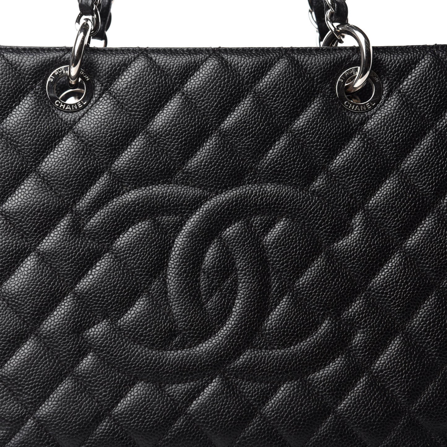 Caviar Quilted Grand Shopping Tote GST Black