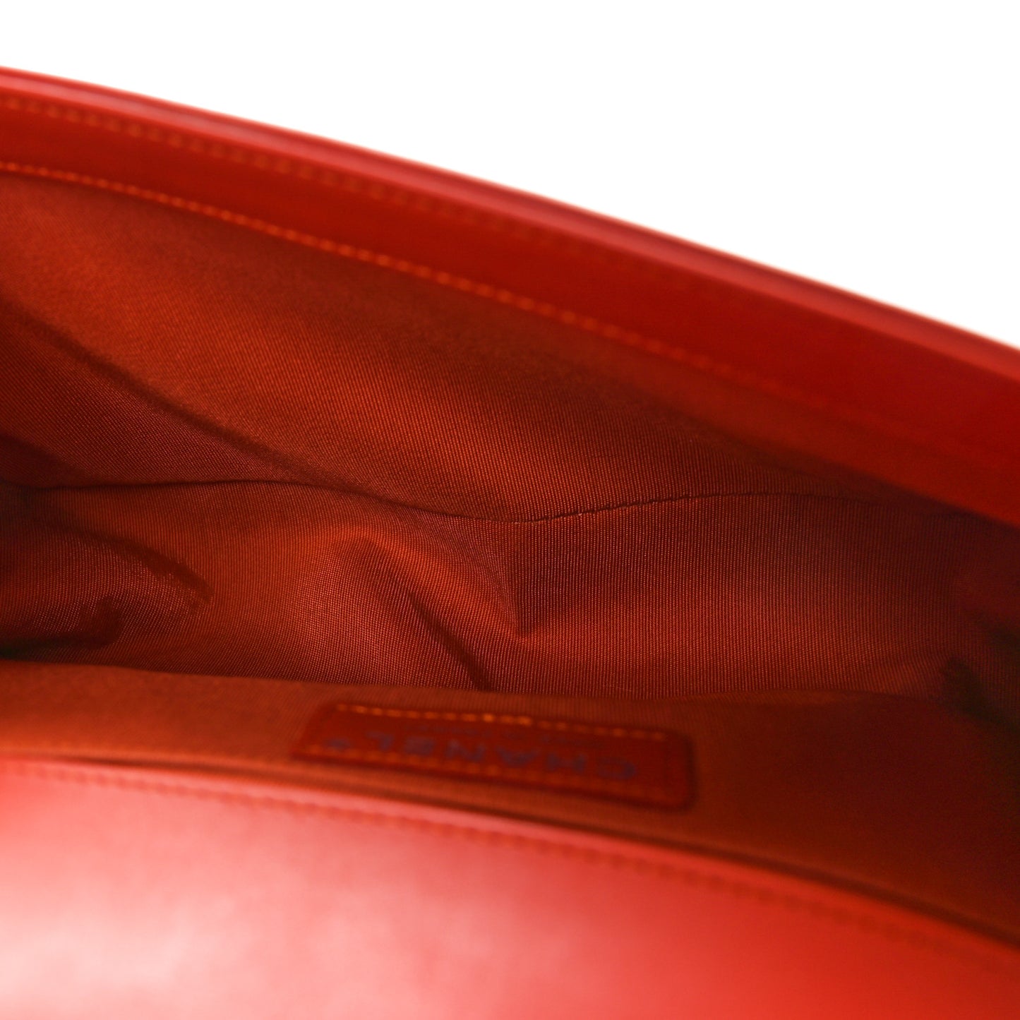 Lambskin Chevron Quilted Medium Boy Flap Orange