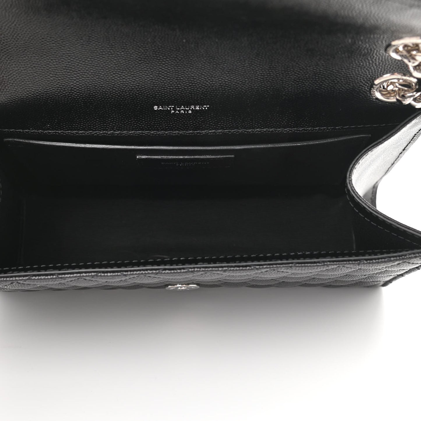 Grain De Poudre Textured Mixed Matelasse Triquilt Medium Monogram Satchel Black