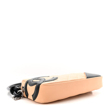Chanel Calfskin Quilted Cambon Pochette Beige Black 4 of 11